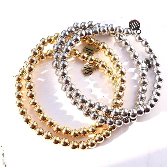 T. Jazelle Handmade Gold Signature Stacker Beaded Bracelet NEW - Picture 3 of 4